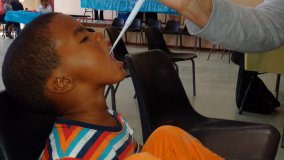 Isotope dosing in a school in South Africa. 