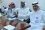 Mohammad Al -Rashed, Executive Director of the Water Research Center (right) in the Kuwait with senior colleagues and bottled water developed at KISR.