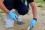 Some teams took soil samples for analysis in a laboratory. In this photo, an Australian expert uses a spade and a cookie-cutter-like instrument to collect a sample.