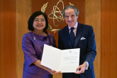 The new Resident Representative of Thailand to the IAEA, HE Ms. Pattarat Hongtong, presented her credentials to IAEA Director General Rafael Mariano Grossi, at the Agency headquarters in Vienna, Austria. 24 February 2025