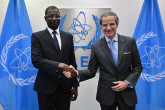 Rafael Mariano Grossi, IAEA Director-General, met with Hon. Seedy SK Njie, Deputy Speaker and Head of the Gambian Delegation, during his official visit to the Agency headquarters in Vienna, Austria. 26 February 2025.