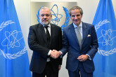 Rafael Mariano Grossi, IAEA Director-General, met with HE Mr. German Galuschenko, Minister of Energy of Ukraine, during his official visit to the Agency headquarters in Vienna, Austria. 6 March 2025.