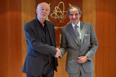 Rafael Mariano Grossi, IAEA Director-General, met with Professor Hans Joachim (John) Schellnhuber, Director-General of the International Institute for Applied Systems Analysis (IIASA), during his official visit to the Agency headquarters in Vienna, Austria. 2 May 2025.