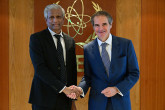 Rafael Mariano Grossi, IAEA Director-General, met with Subramanian Krishnan Sangaran, Deputy Comptroller & Auditor General, during his official visit to the Agency headquarters in Vienna, Austria. 6 May 2025.