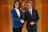 Rafael Mariano Grossi, IAEA Director-General, met with HE Ms. Daniela Misail, Minister of Interior of Moldova, during her official visit to the Agency headquarters in Vienna, Austria. 19 May 2025.