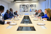 Rafael Mariano Grossi, IAEA Director-General, meeting with Zambian Parliamentarians headed by Hon. Oliver Amutike, during their official visit to the Agency headquarters in Vienna, Austria. 26 May 2025.
