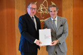 Rafael Mariano Grossi, IAEA Director General, met with Mr. Marek Szczygiel, Charge d’affaires of Poland in Vienna, during a visit to the Director-General at the Agency headquarters in Vienna, Austria. 11 June 2025