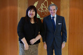 Rafael Mariano Grossi, IAEA Director-General, met with Dr. Zully Vera de Molinas, Rector of the National University of Asuncion (UNA), during his official visit to the Agency headquarters in Vienna, Austria. 18 June 2025.