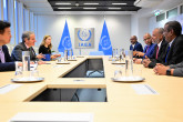 Rafael Mariano Grossi, IAEA Director-General, met with Dr. Haitham Mohamed Awadalla, Minister of Health of Sudan, during his official visit to the Agency headquarters in Vienna, Austria. 9 July 2025.