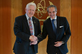 Rafael Mariano Grossi, IAEA Director-General, met with HE Mr. Bob Rae, Resident Representative of Canada to UN New York, during his official visit to the Agency headquarters in Vienna, Austria. 11 July 2025.