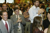 IAEA staff in Vienna celebrate with Director General Mohamed ElBaradei the winning of the Nobel Peace Prize Friday, 7 Octobers 2005. (AP Photo/Rudi Blaha) 