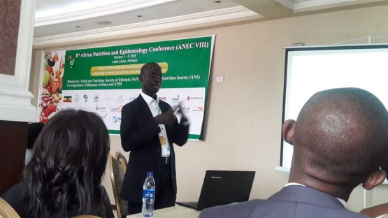 The IAEA's Victor Owino presented at the 8th Africa Nutritional Epidemiology Conference in Addis Ababa, Ethiopia. 