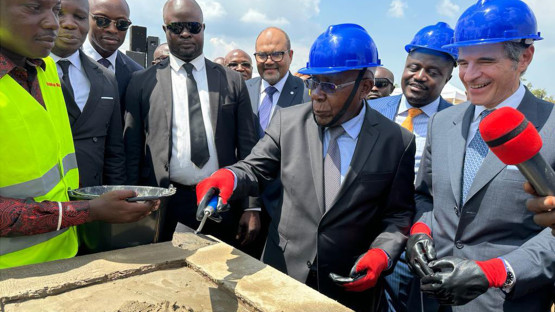 IAEA Director General Rafael Mariano Grossi, Minister of Scientific Research Gilbert Kabanda Kurhenga and the Minister of Higher and University Education Muhindo Nzangi Butondo.?