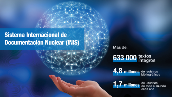 Un póster del Sistema Internacional de Documentación Nuclear (INIS)